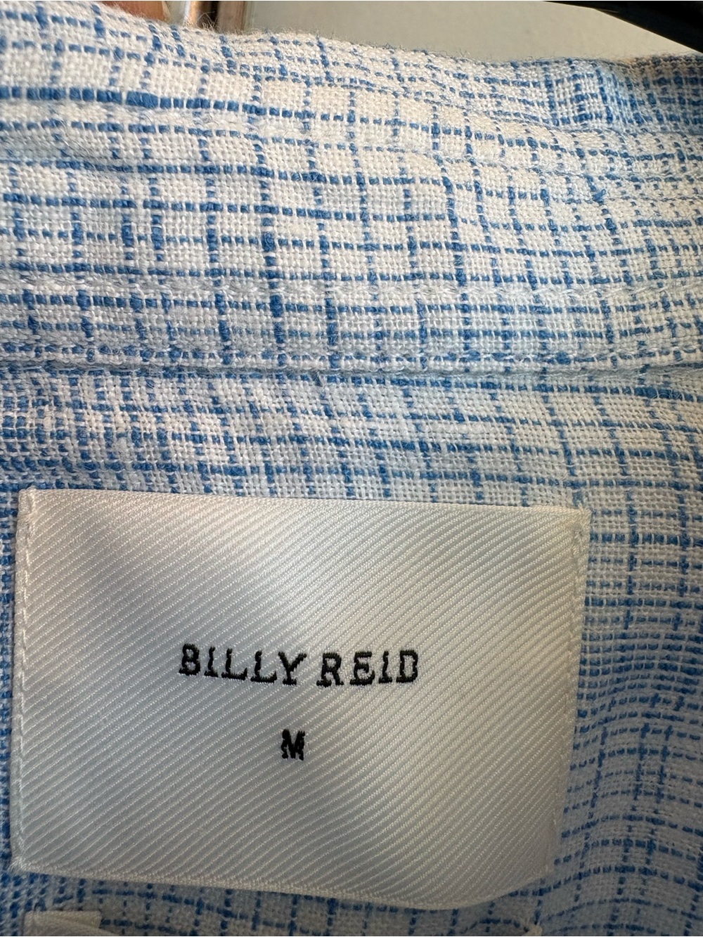 Billy Reid Linen Plaid Button-Down Shirt Size Medium - Picture 2 of 4